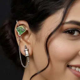 VIVAZS Geometric Ear Cuff Earrings-picture-39