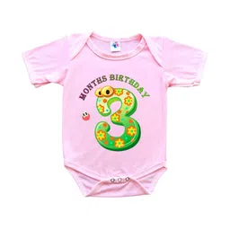 Cute Pals Infants Kids Monthly Milestone 3 Month Birthday Printed Cotton Bodysuit-image-91