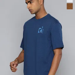 r.code by the roadster life co. R.Code by The Roadster Lifestyle Co. Men Pack Of 3 Solid Cotton Relaxed Fit T-shirts-picture-58