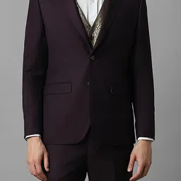 Louis Philippe Textured Slim Fit Single-Breasted Three Piece Formal Suit image 3