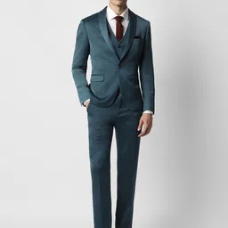 van heusen V Dot Notched Lapel Long Sleeves Single-Breasted Slim Fit 3-Piece Suit image 3