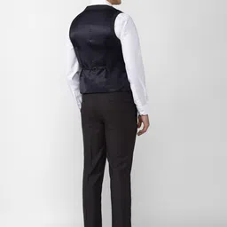 van heusen V Dot Men Black Solid Slim-Fit Single-Breasted Formal Suit image 2