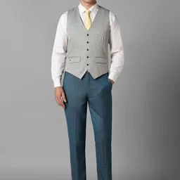 Louis Philippe Self-Design Single-Breasted Slim-Fit Three-Piece Suit image 3