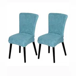 HOUSE OF QUIRK Teal-Colored 2 Pieces Jacquard Chair Cover-image-10