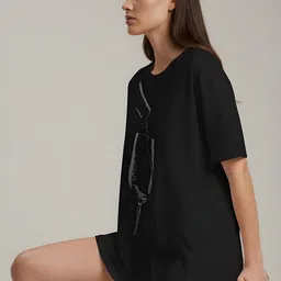 AUKURBAN Graphic Printed Drop-Shoulder Sleeves Cotton Oversized T-shirt-picture-15