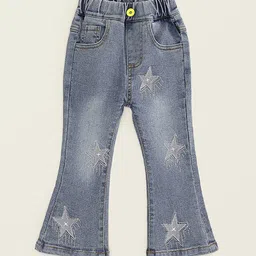 LULU & SKY Girls Embellished Bootcut High-Rise Low Distress Heavy Fade Jeans-picture-28
