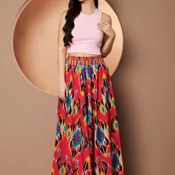 ZWERLON Printed High Rise Flared Palazzo image 5