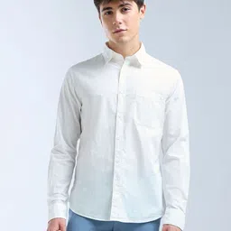 Flying Machine Slim Fit Twill Weave Spread Collar Pure Cotton Casual Shirt-picture-16