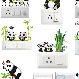 Sai Designs White & Black Printed Self Adhesive Panda Wall Decals And Stickers-image-12