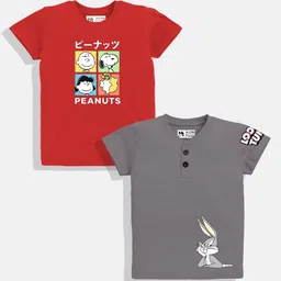YK X Minute Mirth Boys Pack of 2 Printed Cotton T-shirts-picture-33
