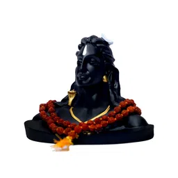 FASHIYANOO Black Solid Aadi Yogi Divine Idol Showpieces image 3