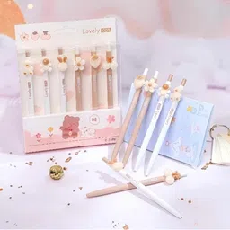 YK Set Of 6 Lovely Charm Kawai Self Design Colours Stationery-picture-34