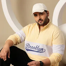 Sztori Plus Size Varsity Print Colourblocked Sweatshirt-image-94