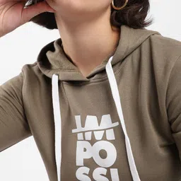 Campus Sutra Women Printed Hooded Sweatshirt image 4