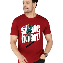 NOBLE HUSTLE Men Graphic Printed Round Neck Cotton T-shirt-image-55