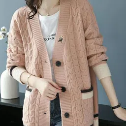 StyleCast Women Self Design Cable Knit Long Sleeves Cardigan Sweaters-image-78