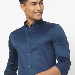 The Collection Men Classic Fit Solid Spread Collar Satin Formal Shirt-image-12