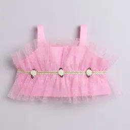 MANY FROCKS & Girls Solid Satin Top with Palazzo image 2