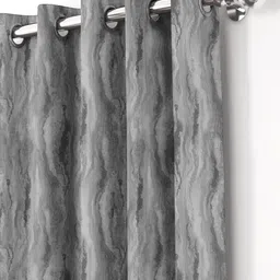 HOMEBREW FURNISHINGS Grey 2 Pieces Abstract Black Out Long Door Curtains image 2