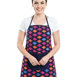 HOMESTIC Blue Printed Waterproof Apron With Front Pocket-picture-49