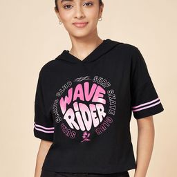 Coolsters by Pantaloons Girls Typography Printed Hood Cotton Boxy T-shirt-picture-17