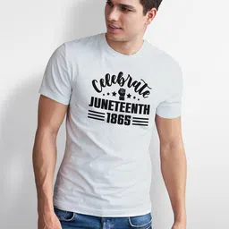 Seekbuylove Men White Typography Cotton Printed Bio Finish T-shirt image 4