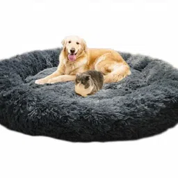 fluffy Fluffys Luxurious Deluxe Soft Fabric Dog Bed Washable Sofa Round Cushion M Pet Bed-picture-25