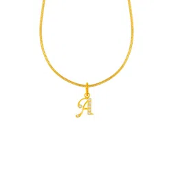BHIMA 22K BIS Hallmark 916 Purity Yellow Gold Elegant Letter A Gold Initial Pendant-picture-19