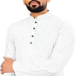 svatantra Men Embroidered Cotton Blend A-line Kurta-picture-13