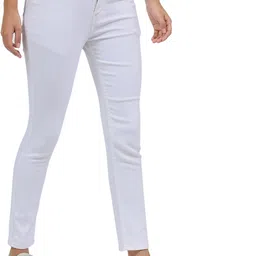3butterflies Women Slim Mid Rise White Jeans image 3