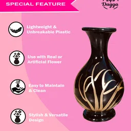 dagga Designer Plastic Flower Vase/Pot For Home & Office Decor | Table Decorative Plastic Vase image 4