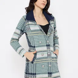 duke Wool Blend Self Design Coat For Women image 3