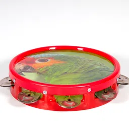 khushi enterprise Musical Khanjari(23.7x5cm) with small drum(17.4x9.2cm) image 4