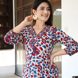 dhibha Women Viscose Rayon Kurta Pant Set image 4