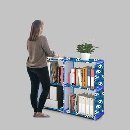 sb07 10 Layer Multipurpose Portable SpaceSaving Cloth/Shoe/Books Shelf Home & Office Metal Open Book Shelf image 4