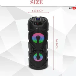 ME&U Storm PartyBox with 8 hours play time TWS BT FM AUX RGB Light karaoke mic 40 W Bluetooth Party Speaker image 4