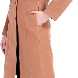 brazo Polyster Solid Coat For Women image 3
