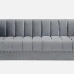 casacraft from pepperfry Milton Velvet 3 Seater Sofa in Grey Colour image 3