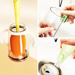 gifteuo 3-in-1 Multipurpose Bottle Cleaning Brush | Cap Gap, Bottle Mouth & Inner image 3