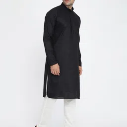ROYAL KURTA Mandarin Collar Regular Pure Cotton Kurta with Pyjamas image 2