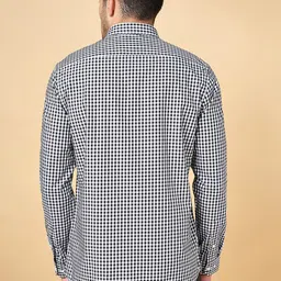 Peregrine by Pantaloons Slim Fit Gingham Checked Button Down Collar Cotton Formal Shirt image 4