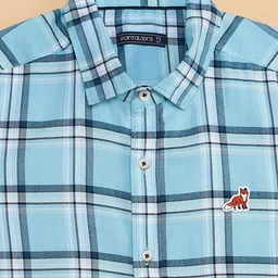 Pantaloons Junior Boys Windowpane Checked Casual Cotton Shirt image 4