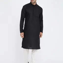 ROYAL KURTA Mandarin Collar Regular Pure Cotton Kurta with Pyjamas image 5