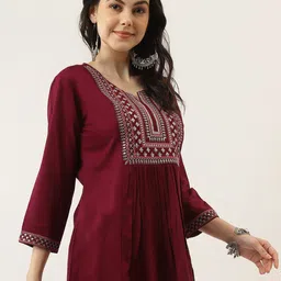 Mandvi Ethnic Motifs Embroidered A-Line Top image 2