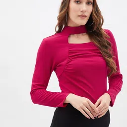 Kibo Choker Neck Ruched Top image 3