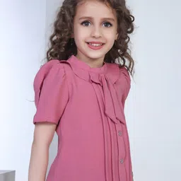 Peppermint Girls Short Sleeves Tie-Up Neck Top image 3