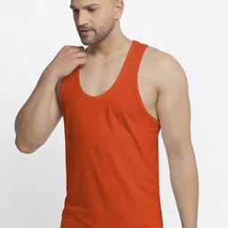 Friskers Men Rust Solid 180GSM Innerwear Vest image 3