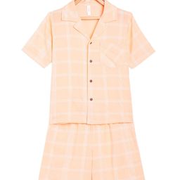 Stylo Bug Girls Peach-Coloured & White Checked Pure Cotton Night suit-picture-43