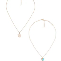Zaveri Pearls Set Of 2 Gold-Toned & White Gold-Plated Chains image 2