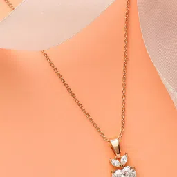 DressBerry Rose Gold & White Brass Rose Gold-Plated Necklace-image-70